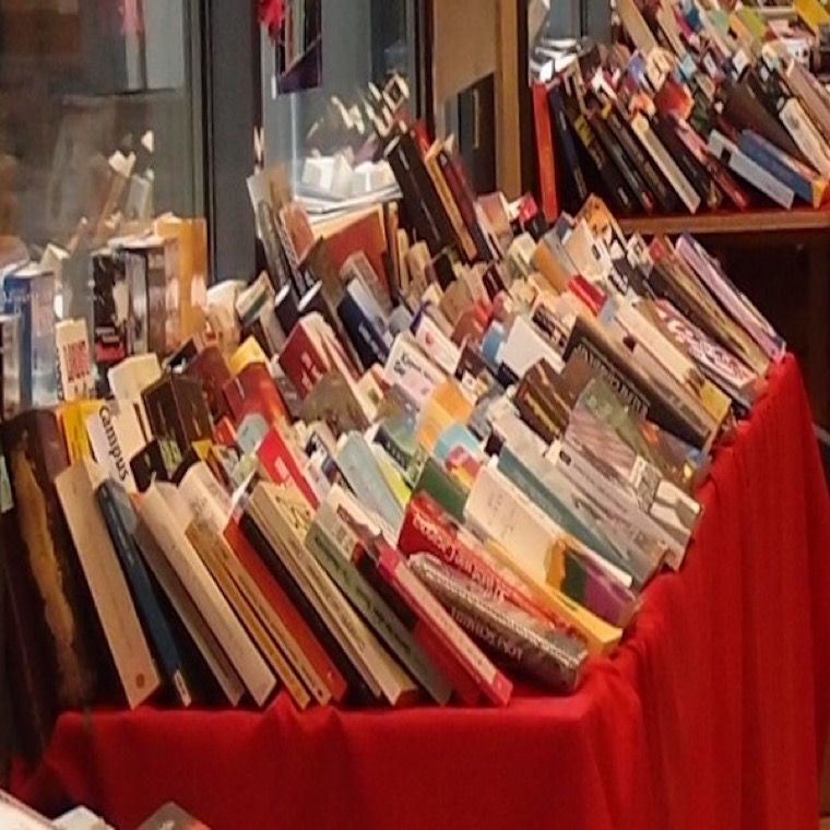 Bücherbasar – Deutsche und fremdsprachige Literatur, nach Genres sortiert.